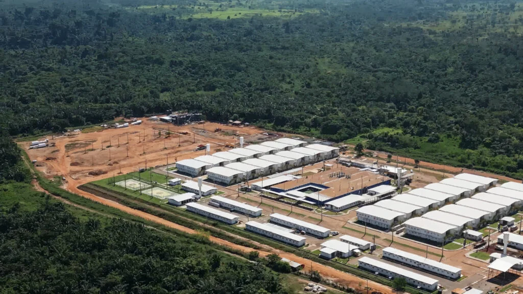 Vista aérea da Cidade Modular construída pela Opus