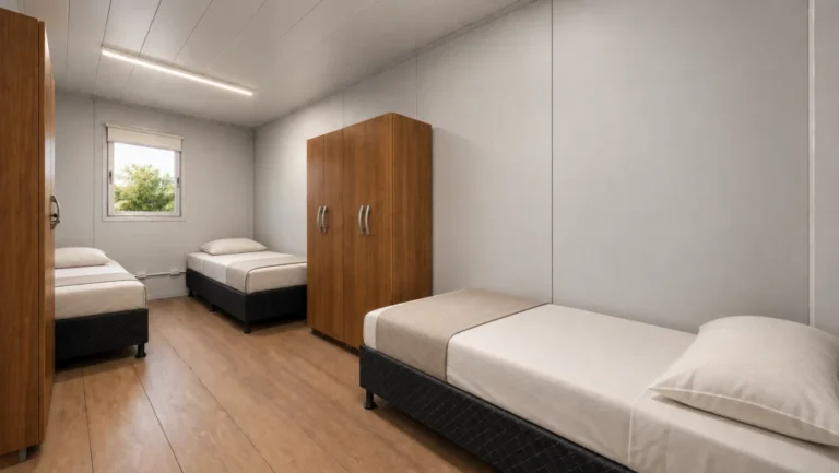 Módulo Opus configurado como quarto de alojamento